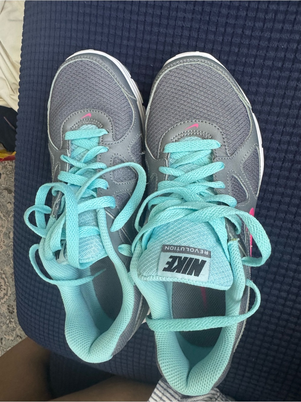 Nike Women's Gray & Teal Athletic Sneakers